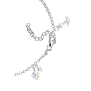 Elli  Bracelet Symbole De L'ancre Et Du Cœur Avec Cristaux 