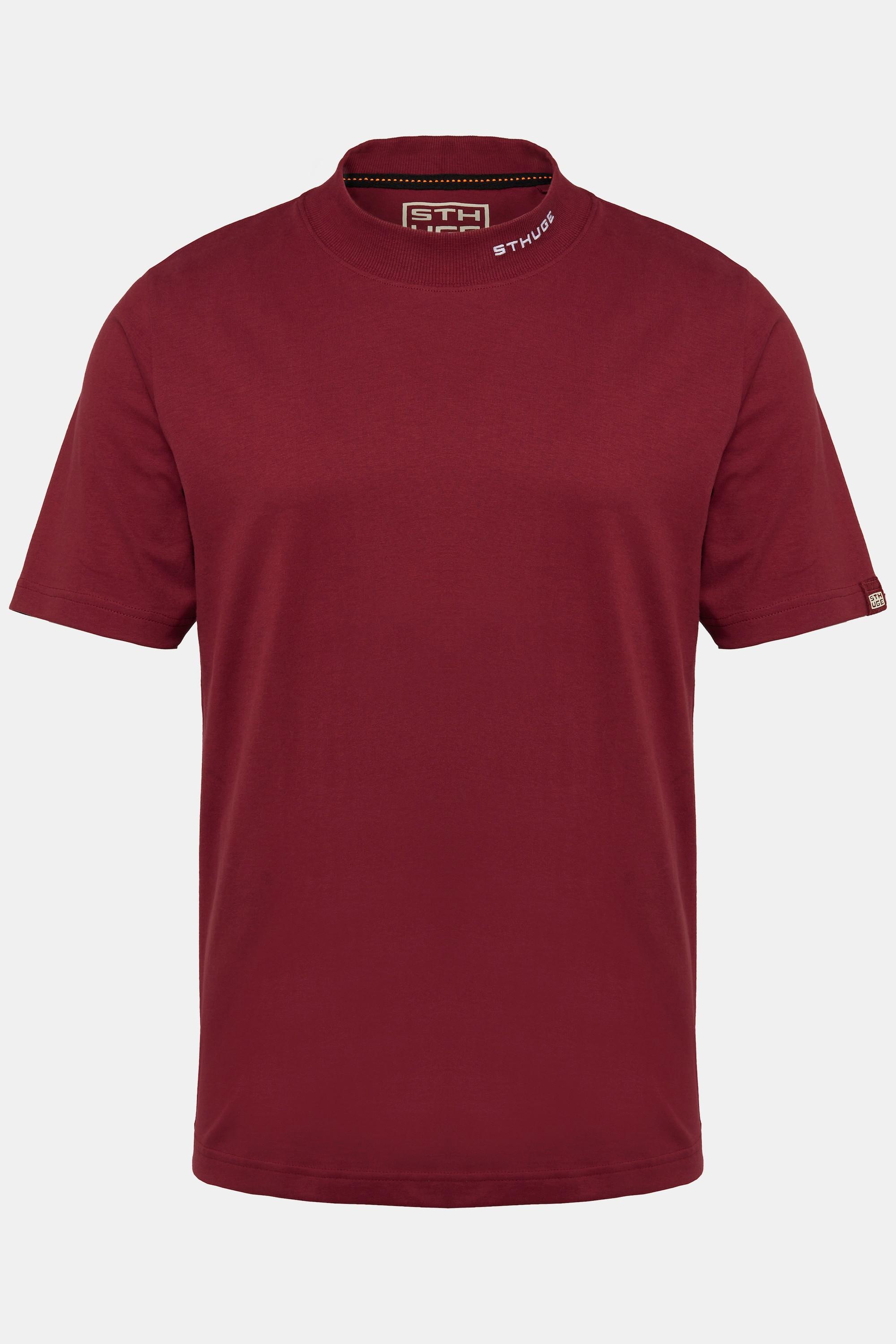 Sthuge  T-shirt STHUGE con mezze maniche e colletto alto rosso scuro 