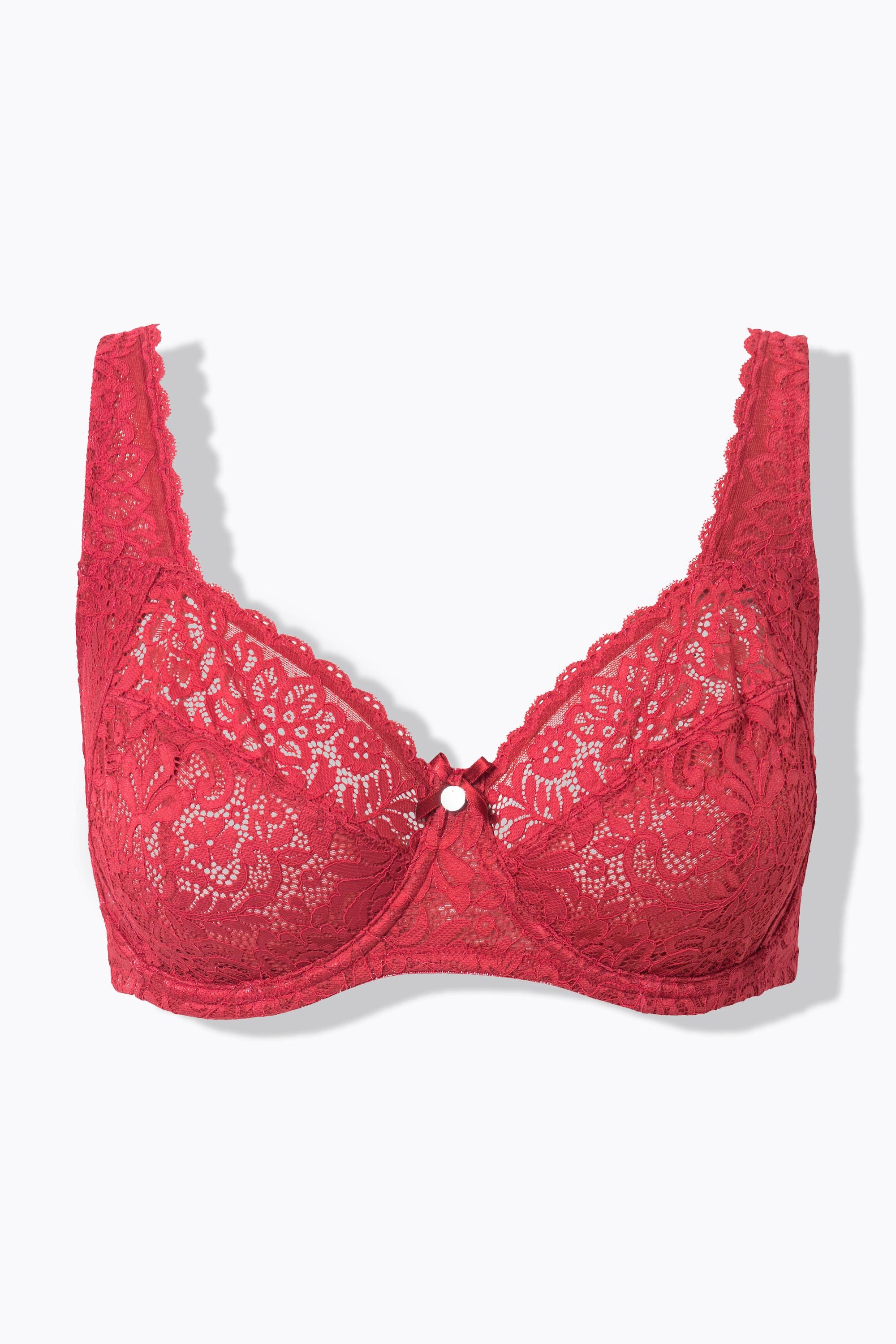 Ulla Popken Reggiseno con ferretto pizzo floreale pizzo intero coppa C-E  