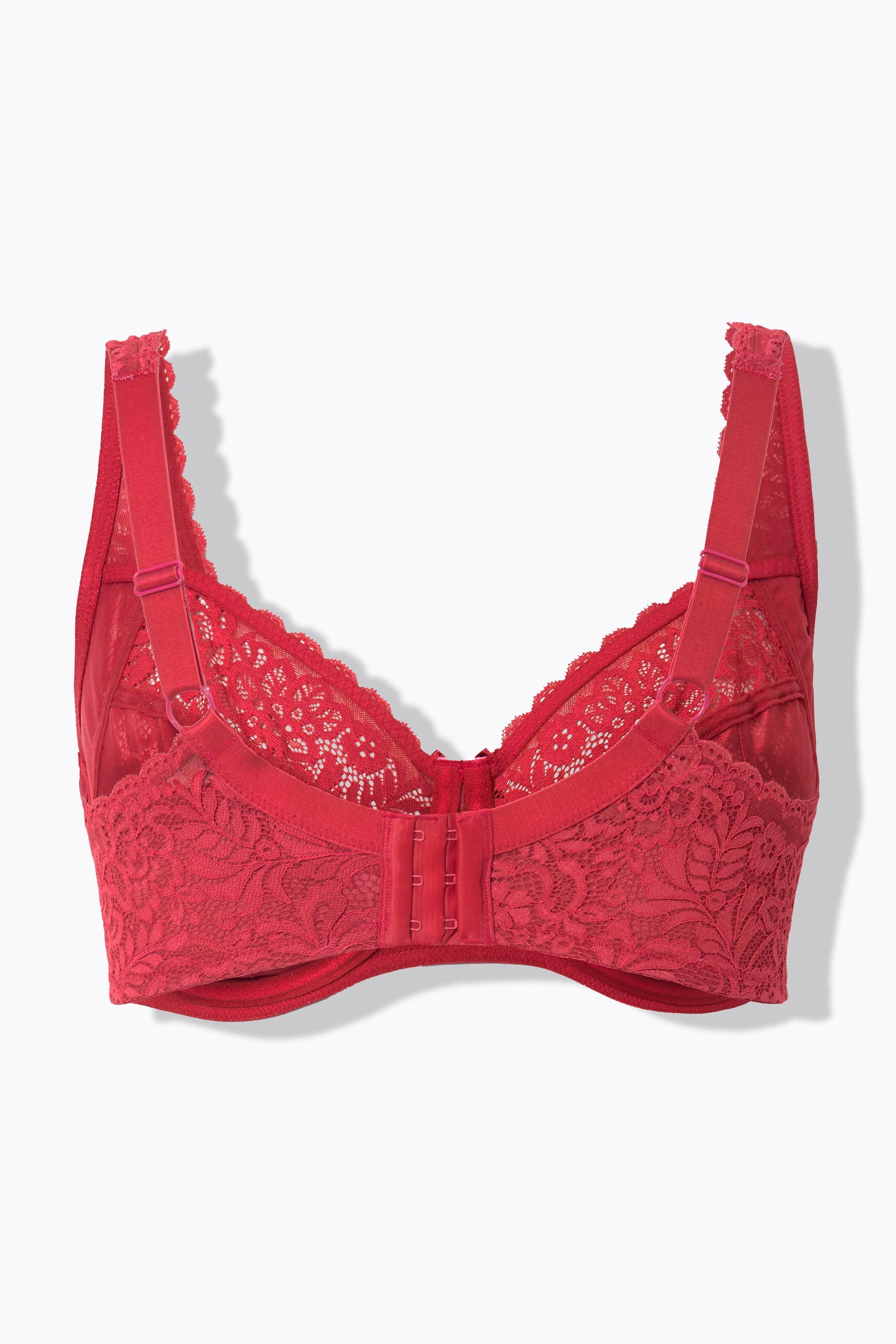Ulla Popken Reggiseno con ferretto pizzo floreale pizzo intero coppa C-E  