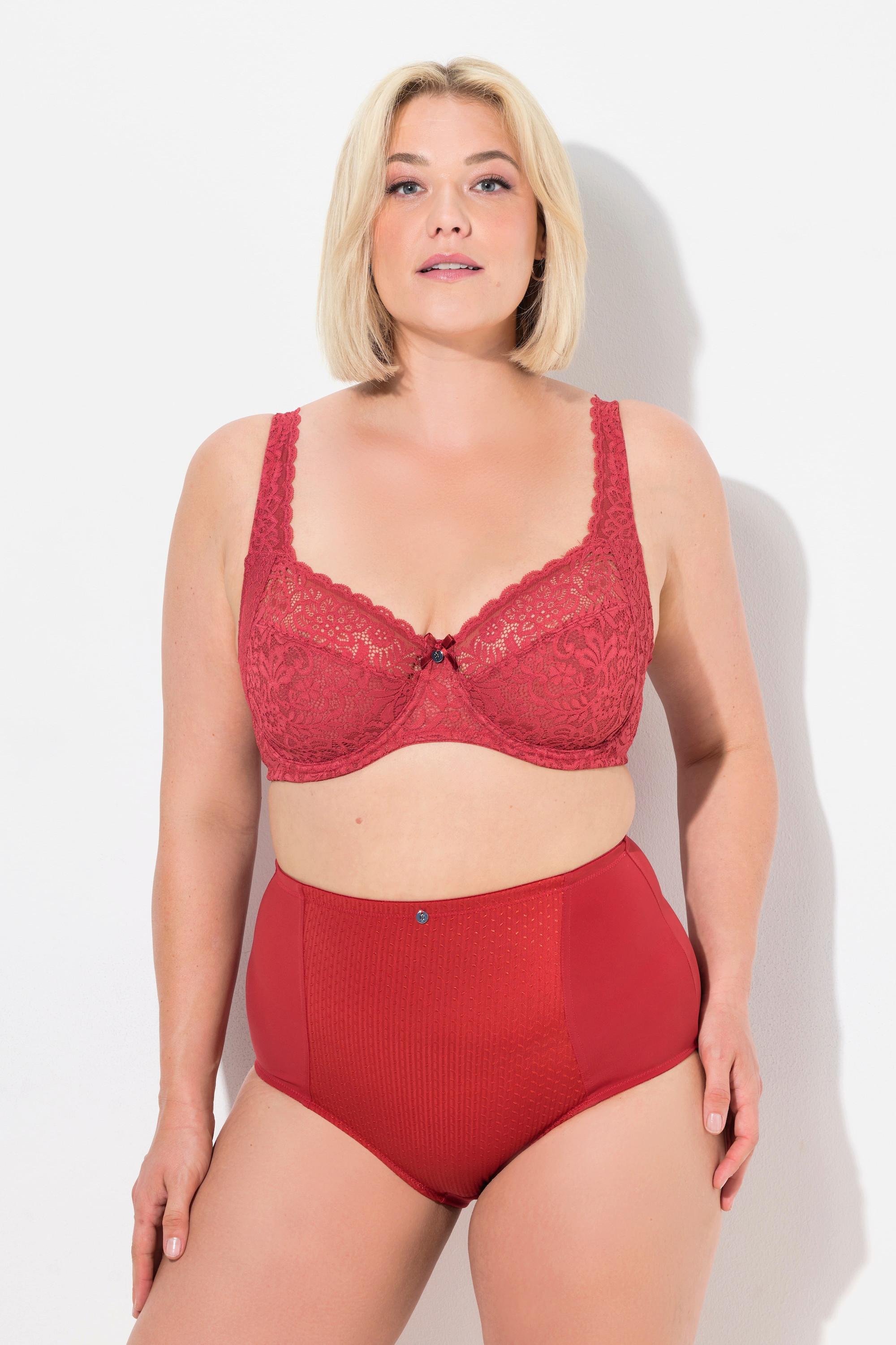 Ulla Popken Reggiseno con ferretto pizzo floreale pizzo intero coppa C-E  