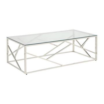 Table basse ATHENA Verre trempé acier Chromé