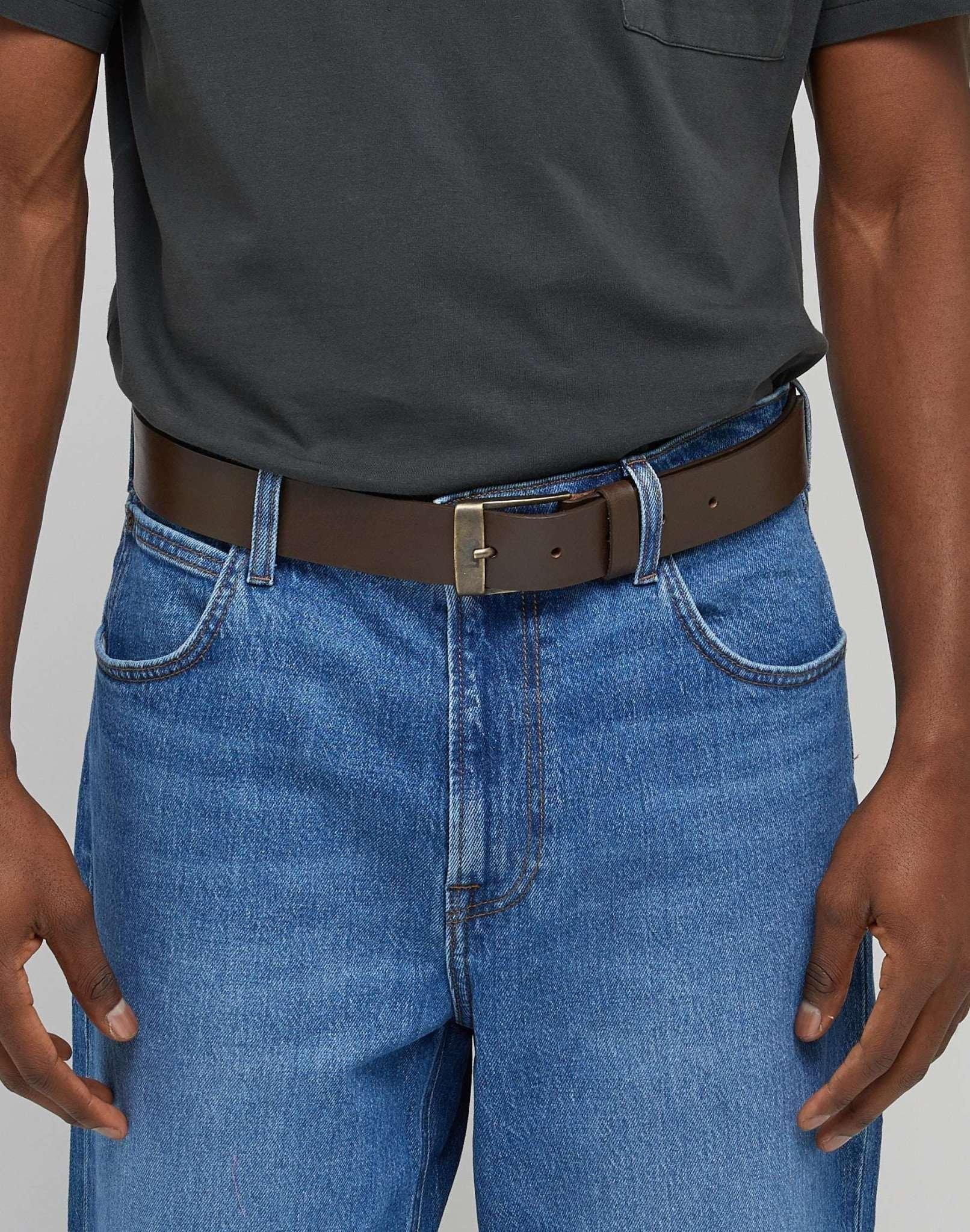 Lee Cintura in Pelle Fibbia Logo  