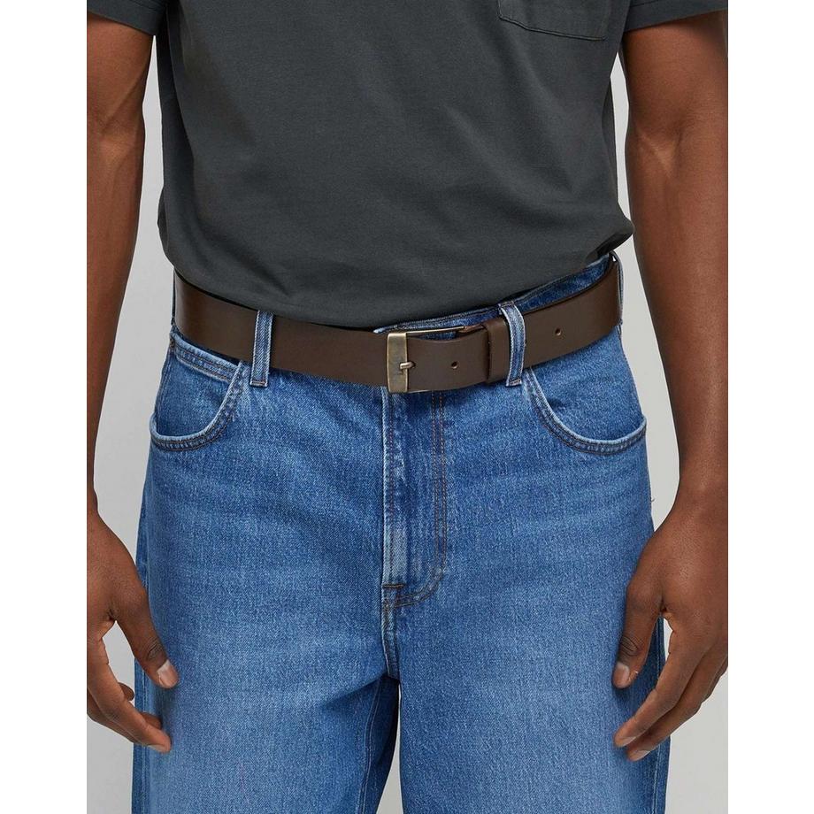 Lee Cintura in Pelle Fibbia Logo  