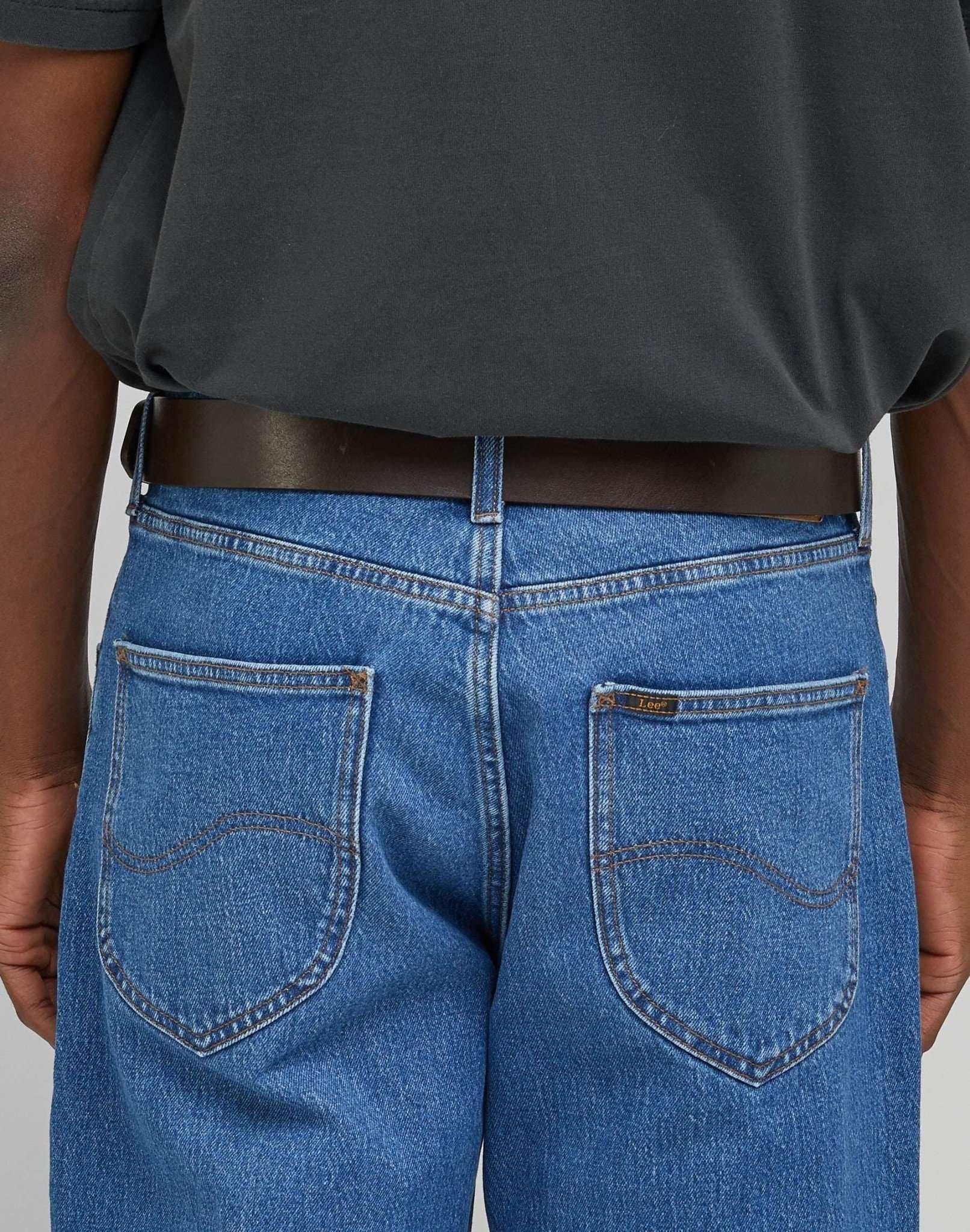 Lee Cintura in Pelle Fibbia Logo  