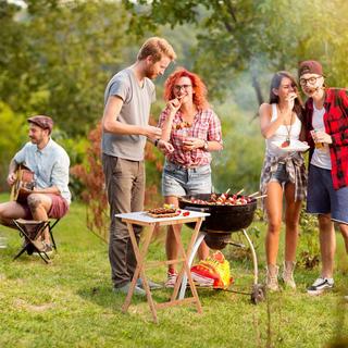 Northix Weißer Klapptisch aus Bambus  