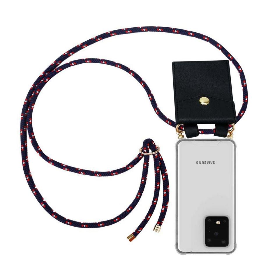 Handy Kette für Samsung Galaxy S20 ULTRA Silikon mit Gold Ringen
