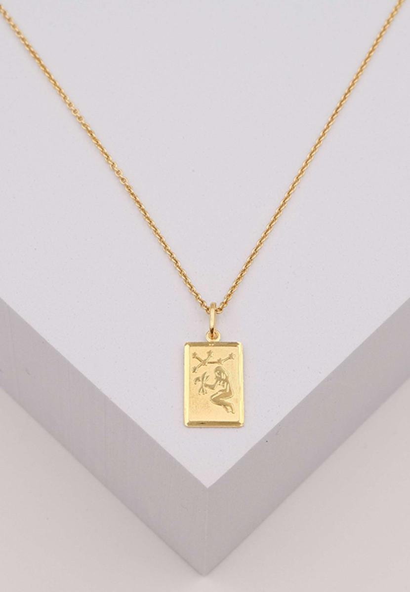 MUAU Schmuck  Anhänger Sternzeichen Jungfrau Gelbgold 750, 20x9mm 
