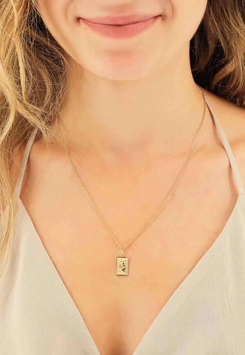 MUAU Schmuck  Anhänger Sternzeichen Jungfrau Gelbgold 750, 20x9mm 