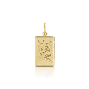 Pendentif signe du zodiaque vierge en or jaune 750, 20x9mm