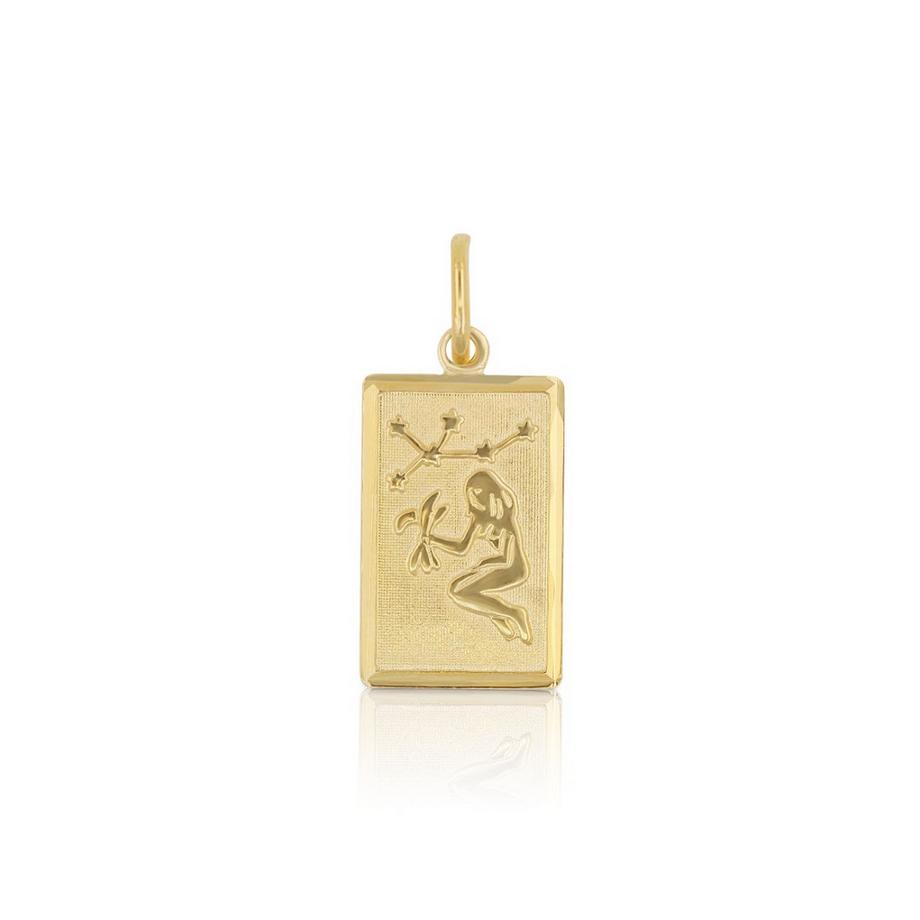 Pendentif signe du zodiaque vierge en or jaune 750, 20x9mm