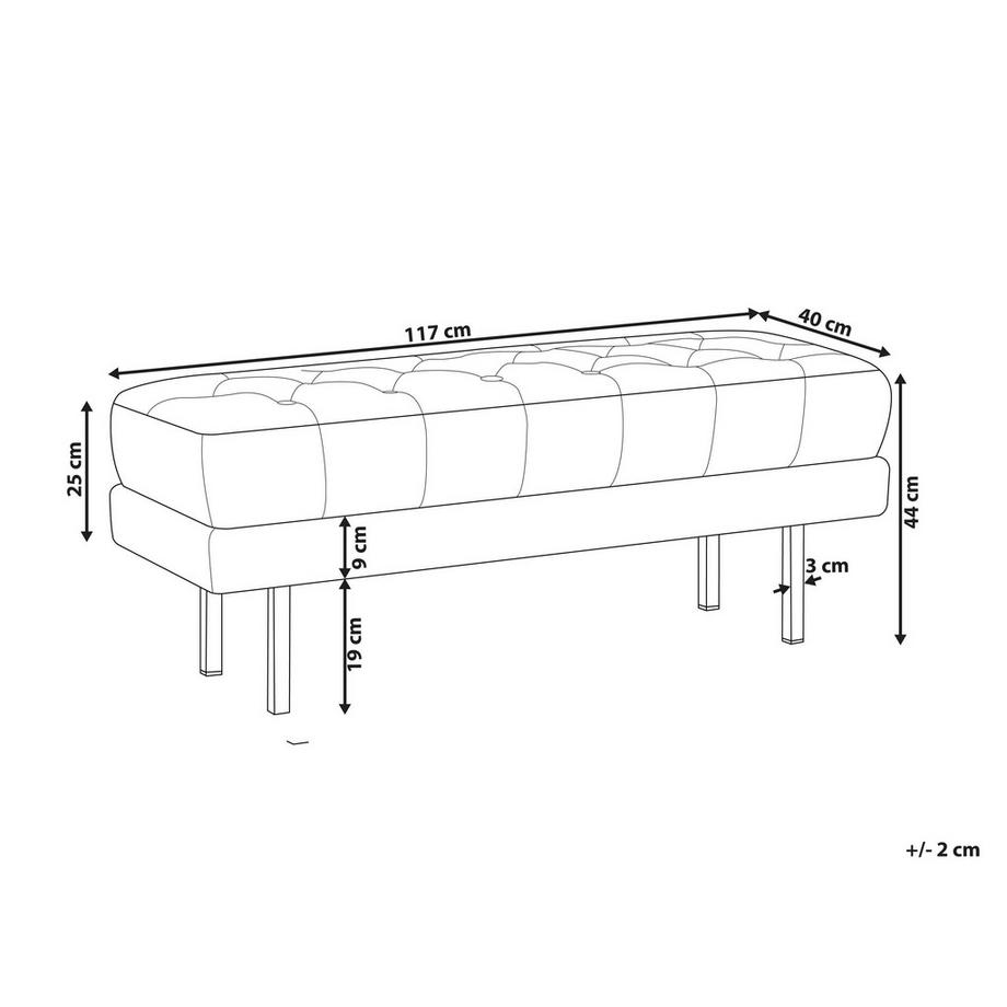 Beliani Banc en Velours  ROSEVILLE  