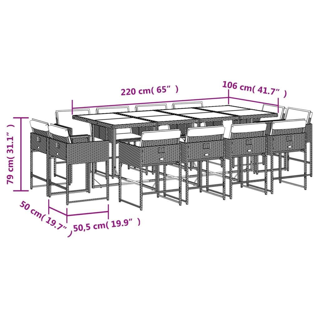 VidaXL Ensemble de salle à manger de jardin rotin synthétique  