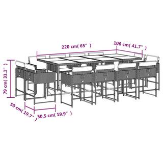 VidaXL Ensemble de salle à manger de jardin rotin synthétique  