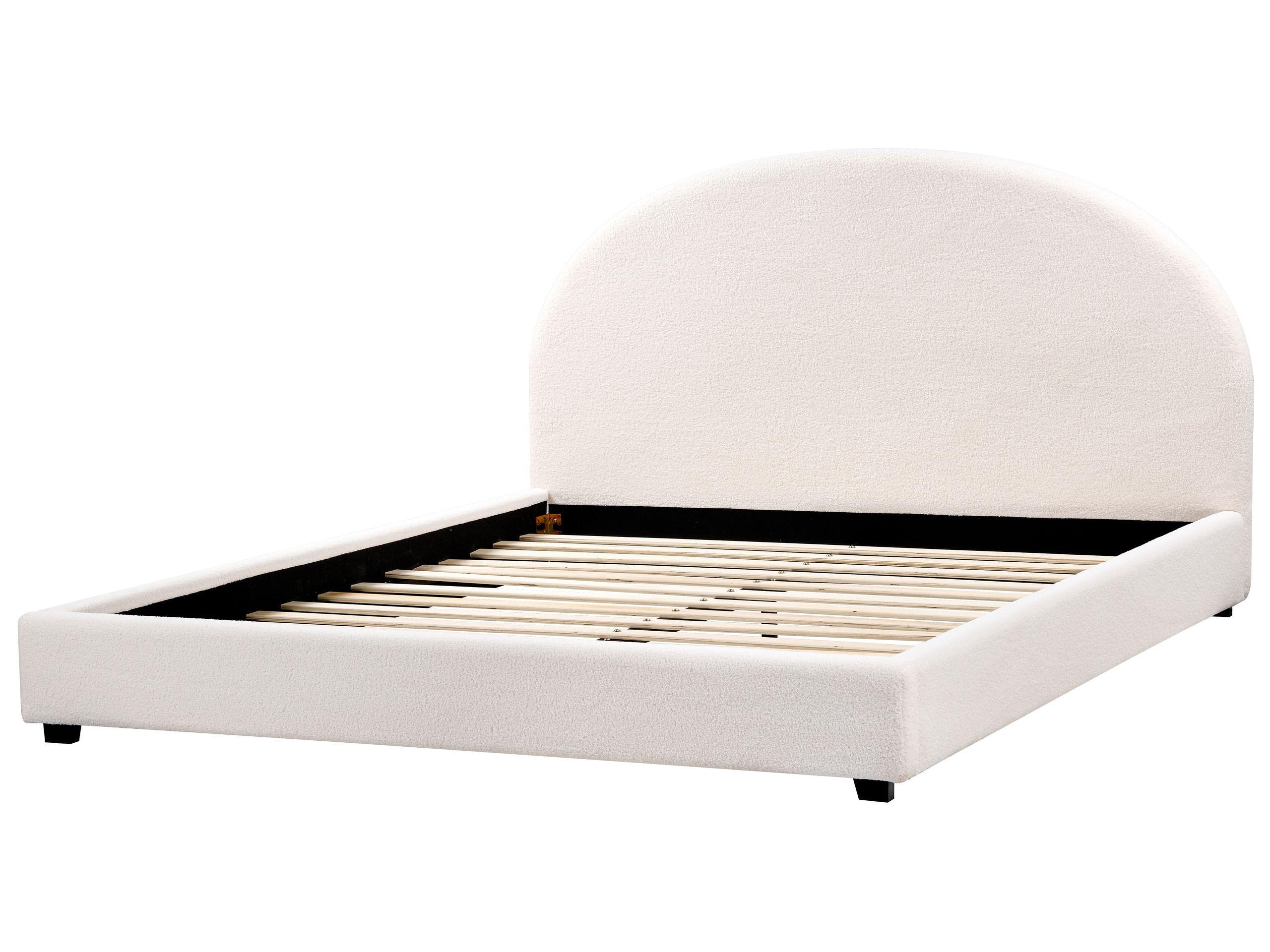 Beliani Bett mit Lattenrost aus Bouclé Retro VAUCLUSE  