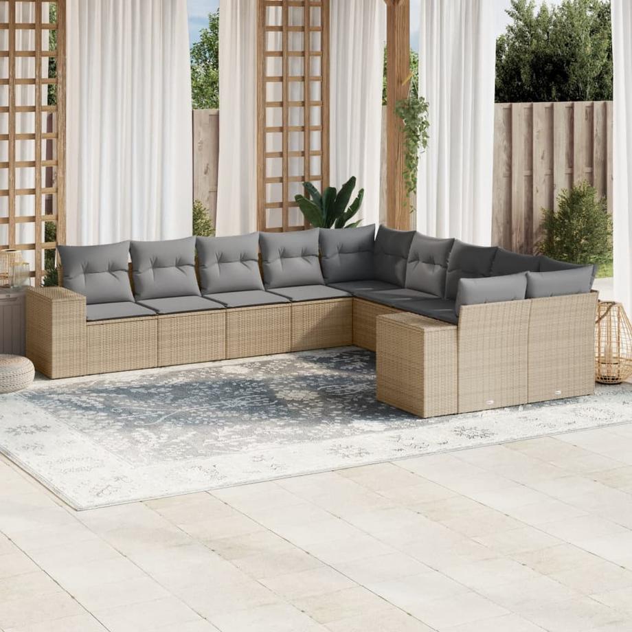 VidaXL Ensemble de canapés de jardin rotin synthétique  