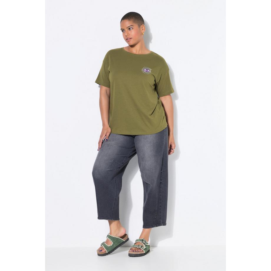 Studio Untold Oversized Glitter-Eye Halbarm T-Shirt  