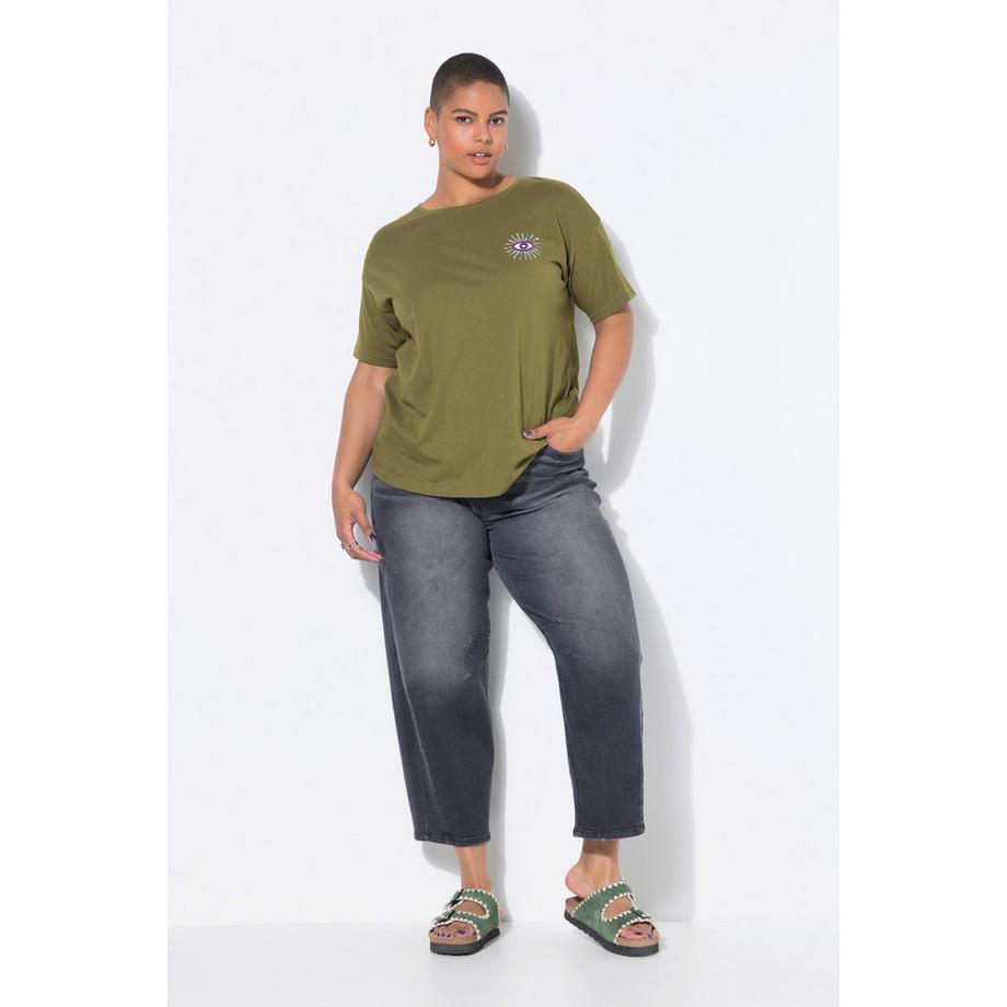 Studio Untold Oversized Glitter-Eye Halbarm T-Shirt  