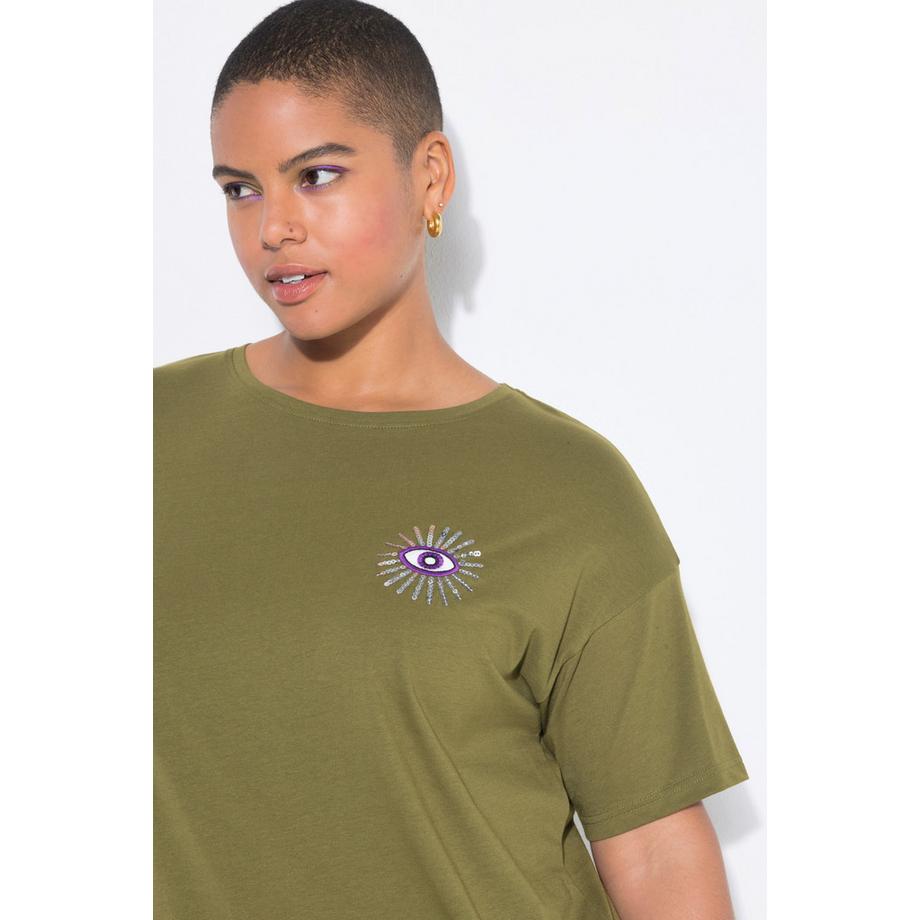 Studio Untold Oversized Glitter-Eye Halbarm T-Shirt  