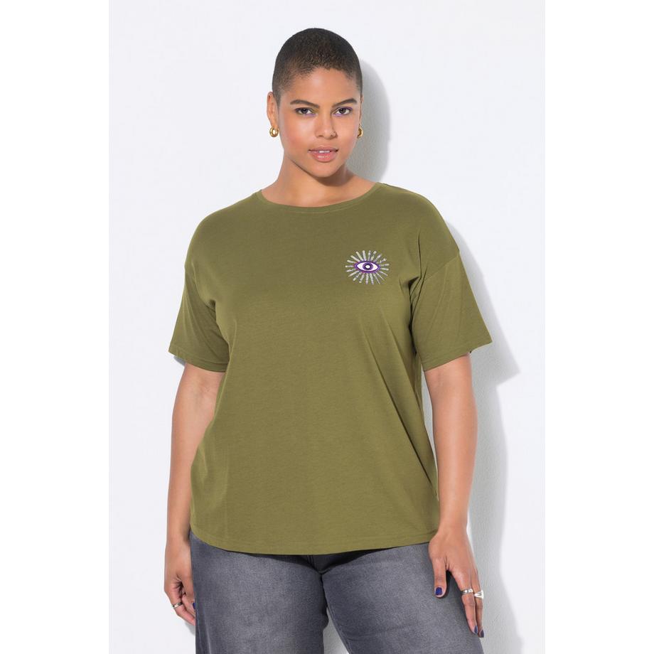 Studio Untold Oversized Glitter-Eye Halbarm T-Shirt  