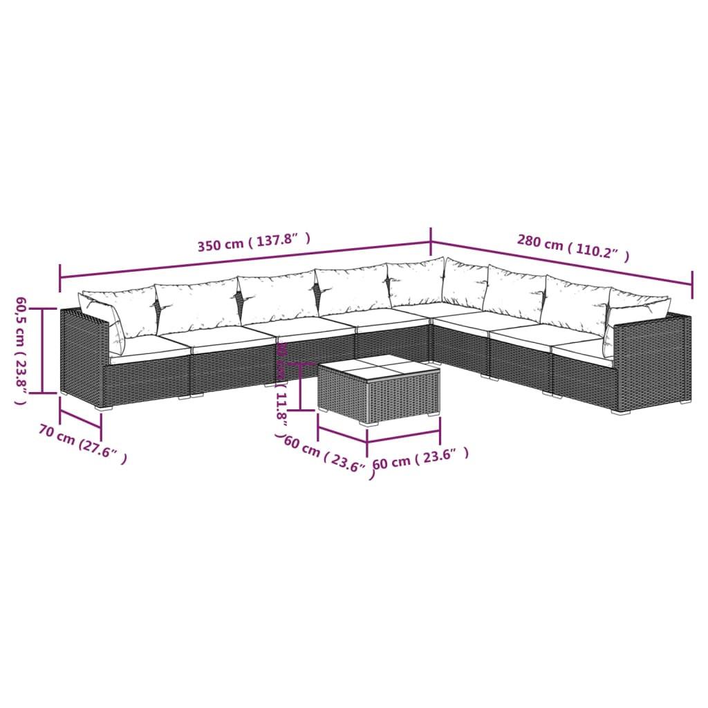 VidaXL Garten-lounge-set poly-rattan  