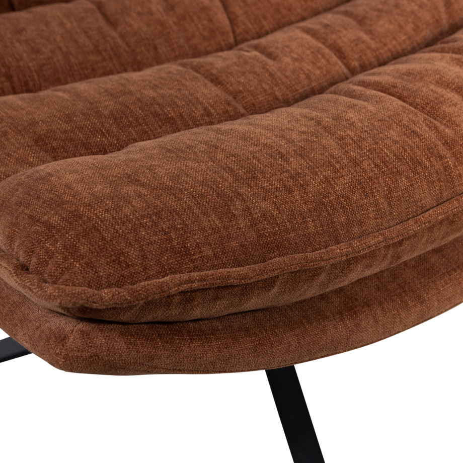 mutoni Fauteuil pivotant avec tabouret Kube marron  