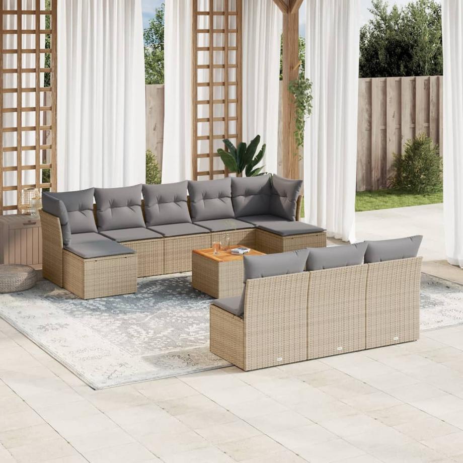 VidaXL set divano da giardino Polirattan  
