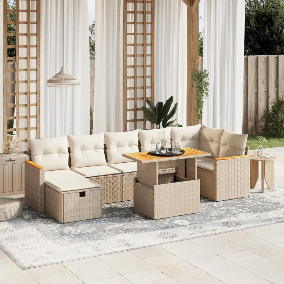 VidaXL Ensemble de canapés de jardin rotin synthétique  