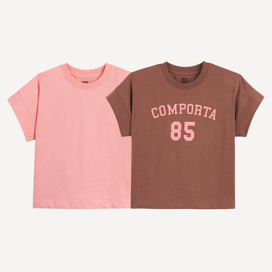 La Redoute Collections  2er-Set T-Shirts mit Rundhalsausschnitt und kurzen Ärmeln 
