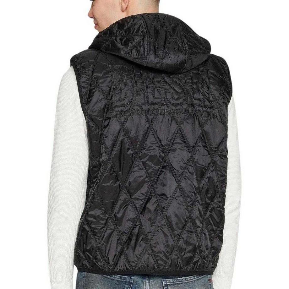 DIESEL Veste sans manches matelassée avec imprimé logo  
