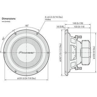 Pioneer  Subwoofer 25cm dual Voice coil 1300W, 4 Ohm 