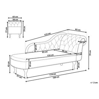 Beliani Chaise longue versione destra en Velluto Classico NIMES  