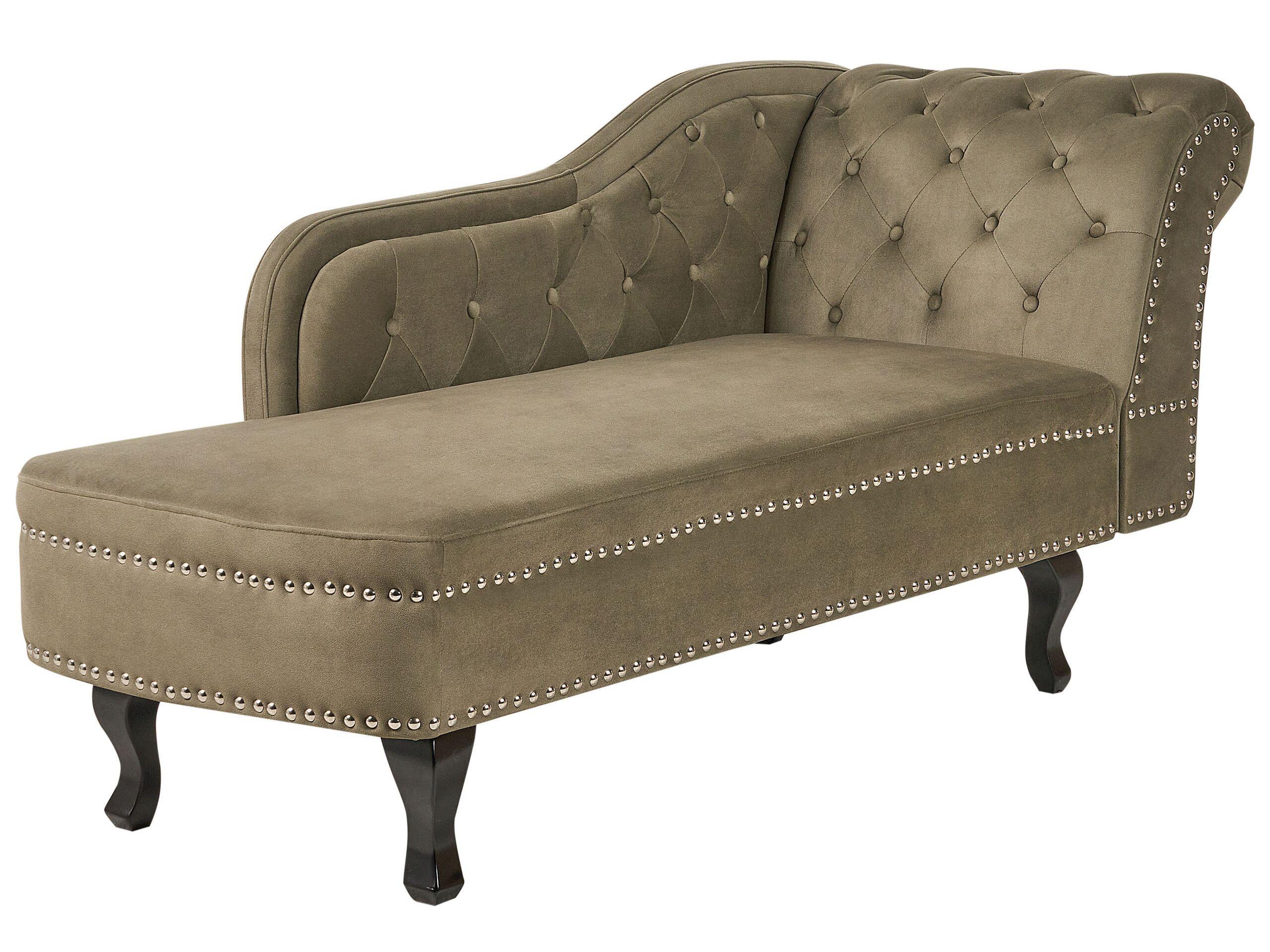 Beliani Chaise longue versione destra en Velluto Classico NIMES  