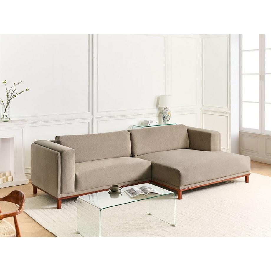 Beliani Divano angolare en Tessuto Classico VENG  