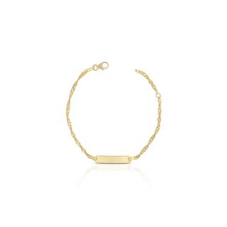 MUAU Schmuck  Bébé Bracelet Singapur Gelbgold 750, 14cm Gravurplatte 2.4cm 