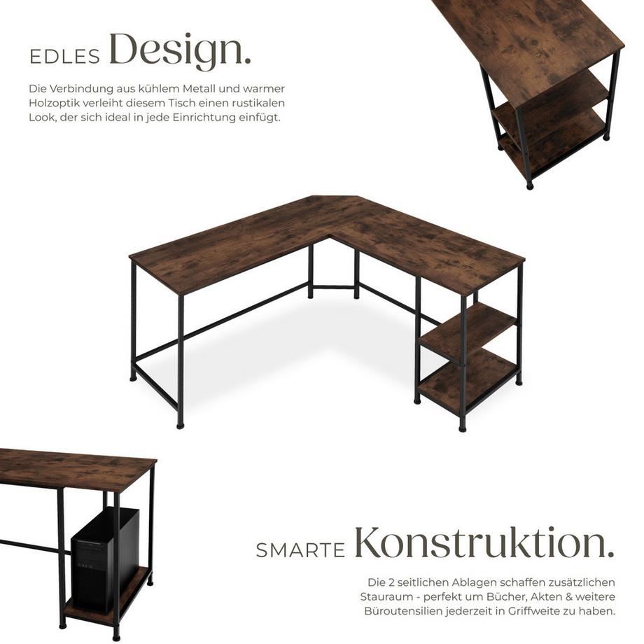 Tectake Schreibtisch Hamilton Industrial Style Holz und Stahl  