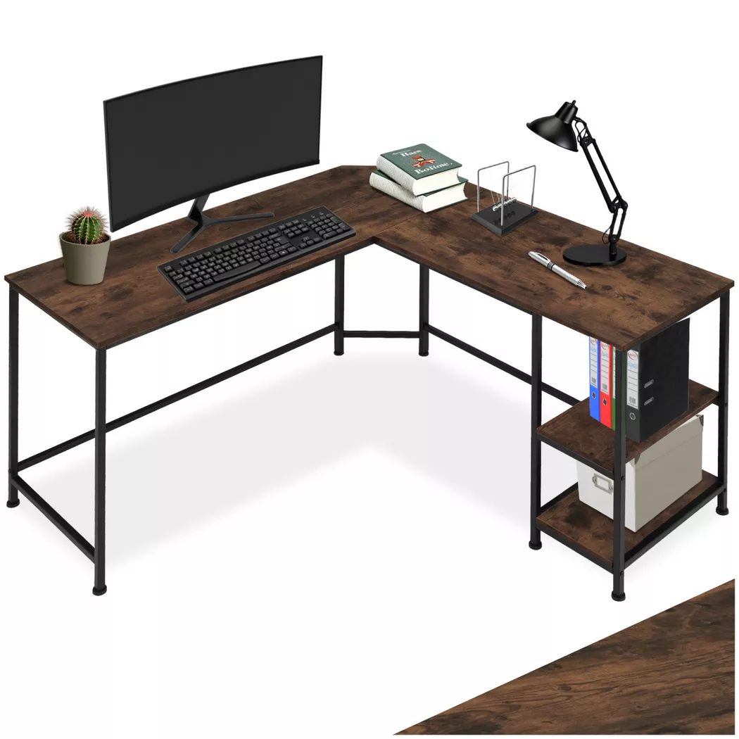 Tectake - Bureau HAMILTON style industriel, 138CM, Marron
