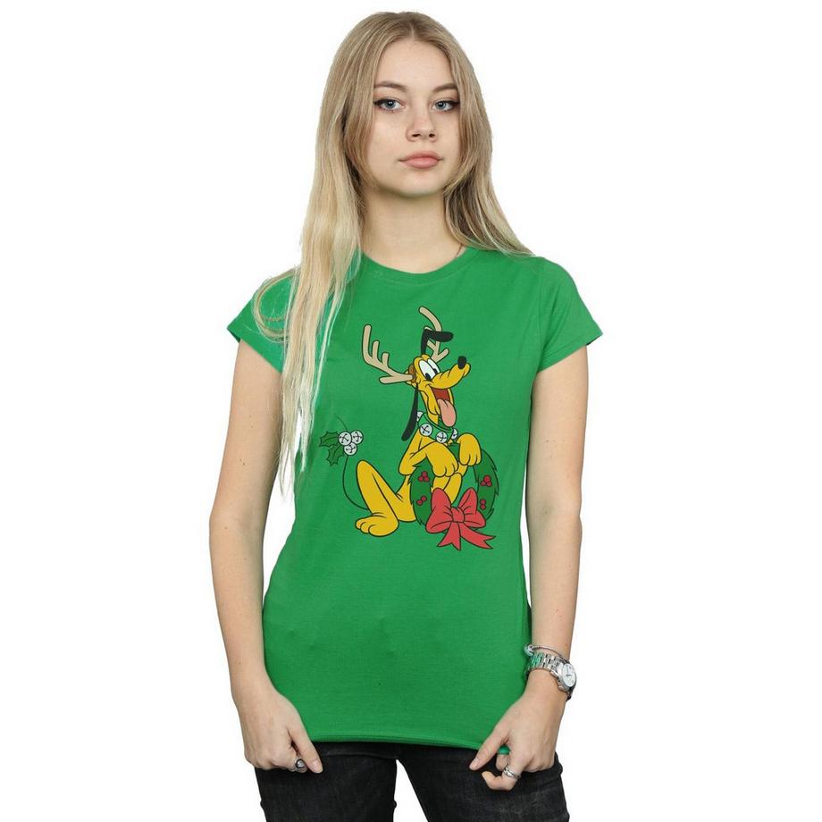 Disney Pluto T-Shirt Couronne de Noël  