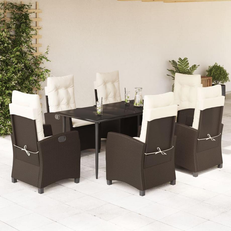 VidaXL Ensemble à manger de jardin rotin synthétique  