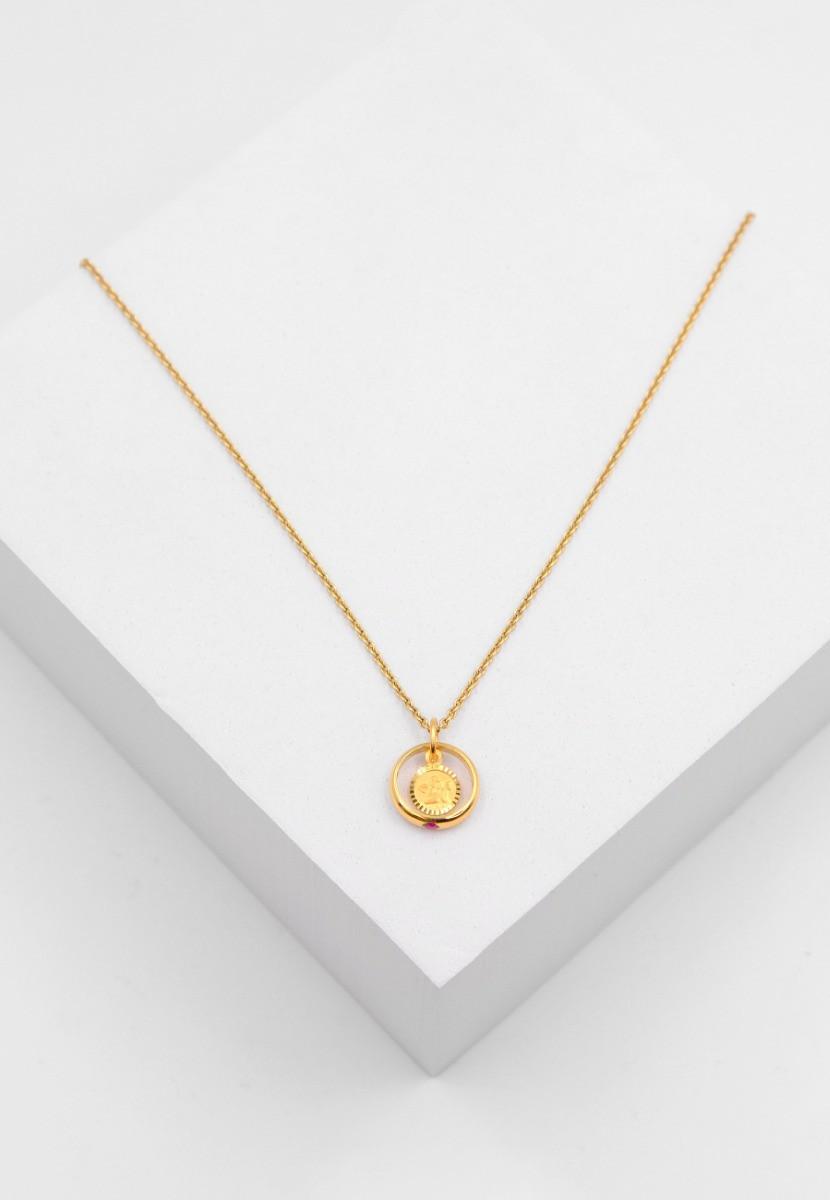 MUAU Schmuck  Anhänger Taufring Gelbgold 750 Rubin 