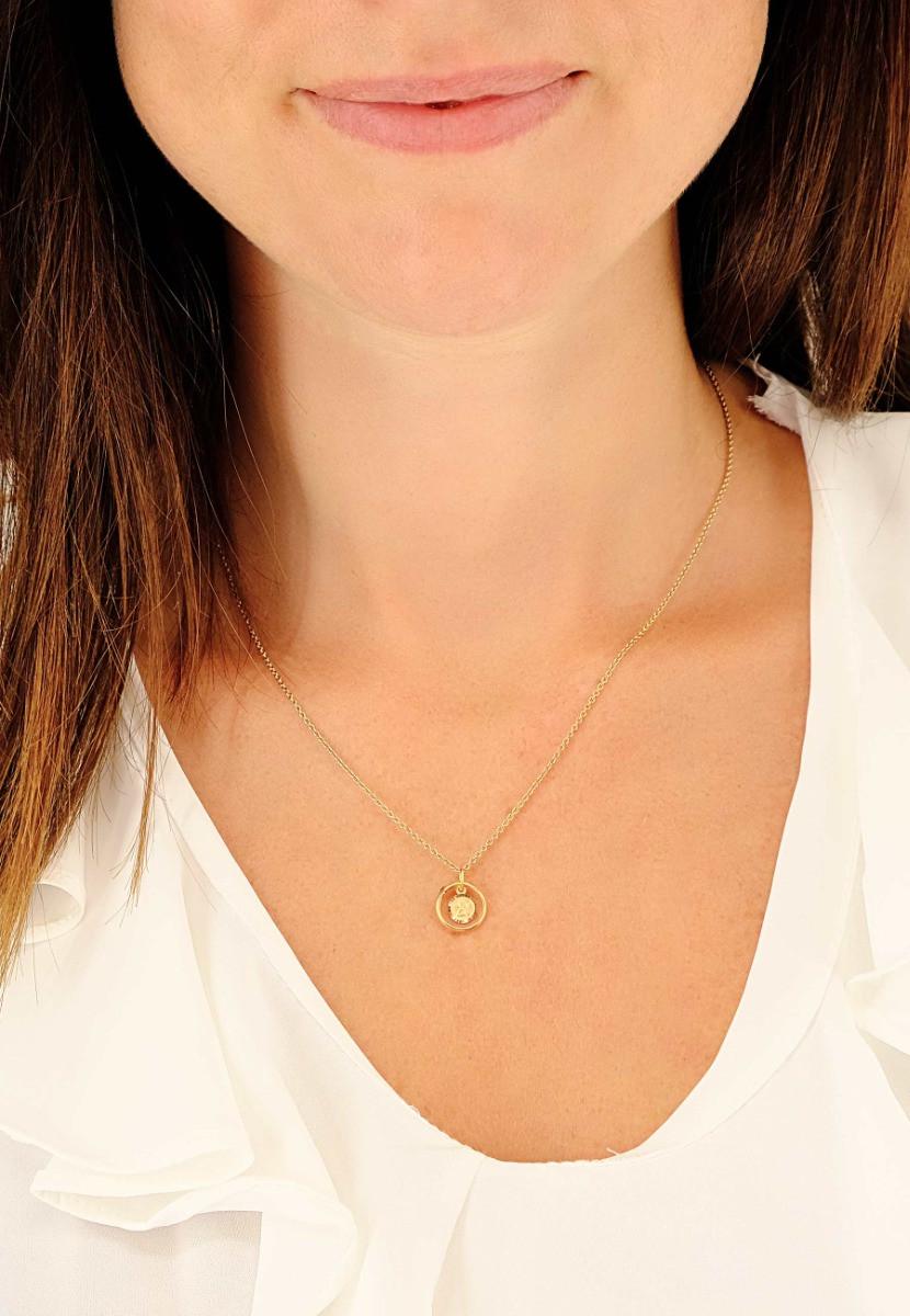 MUAU Schmuck  Anhänger Taufring Gelbgold 750 Rubin 