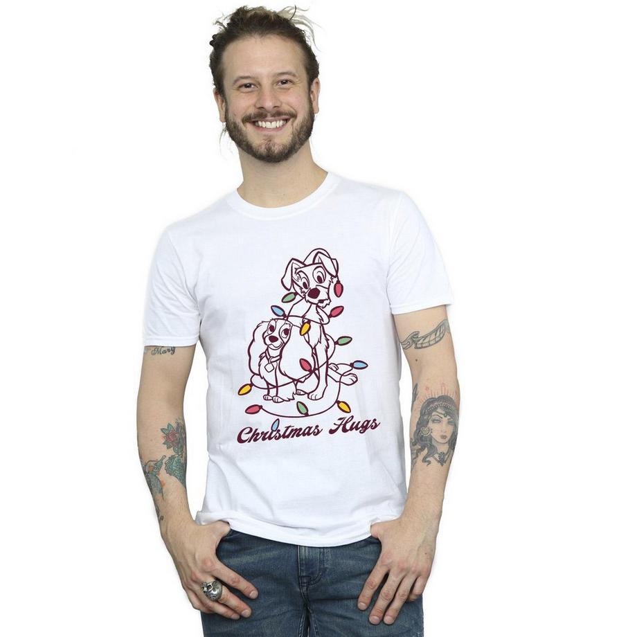 Disney Lady And The Tramp Christmas Hugs T-Shirt  