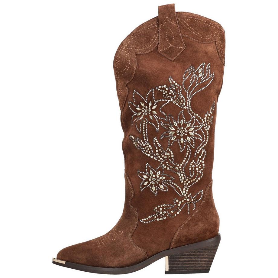 Alma En Pena Bottines Western avec surpiqûres décoratives  