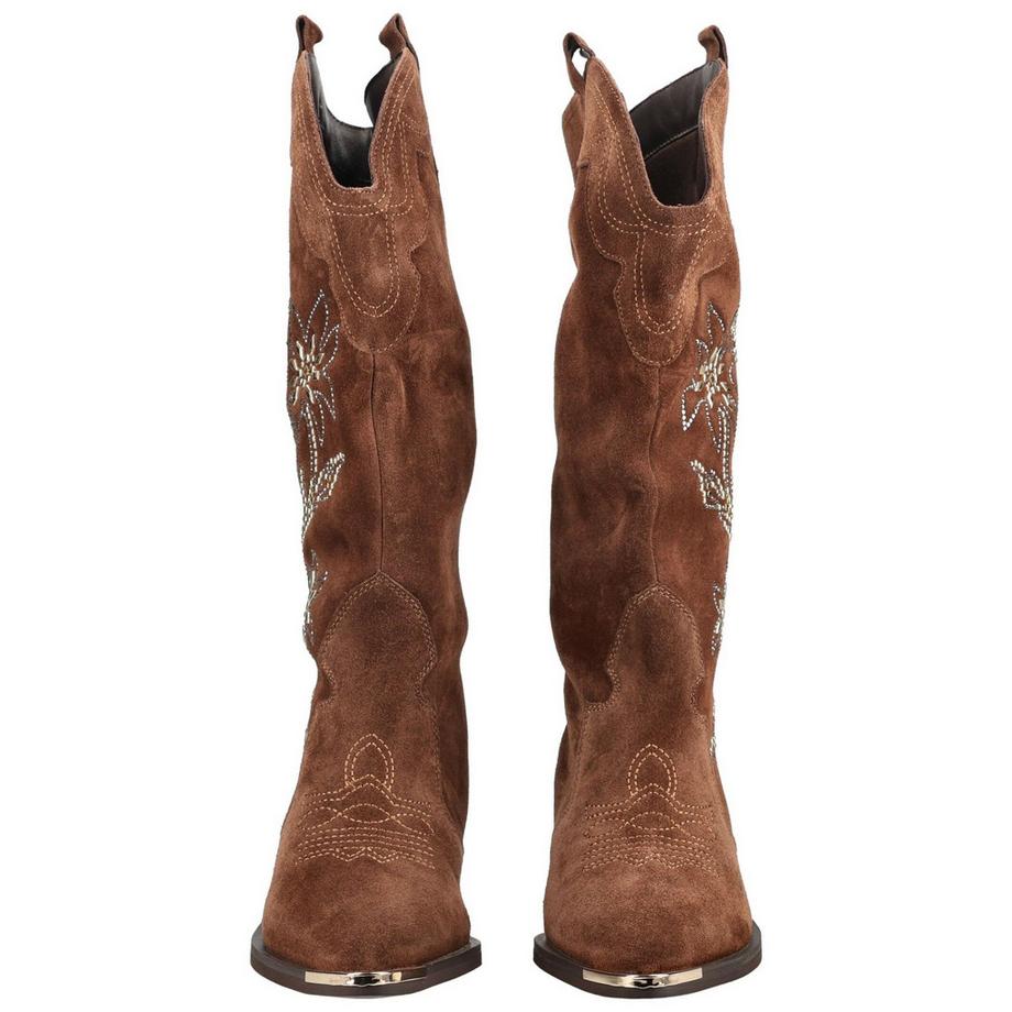 Alma En Pena Bottines Western avec surpiqûres décoratives  