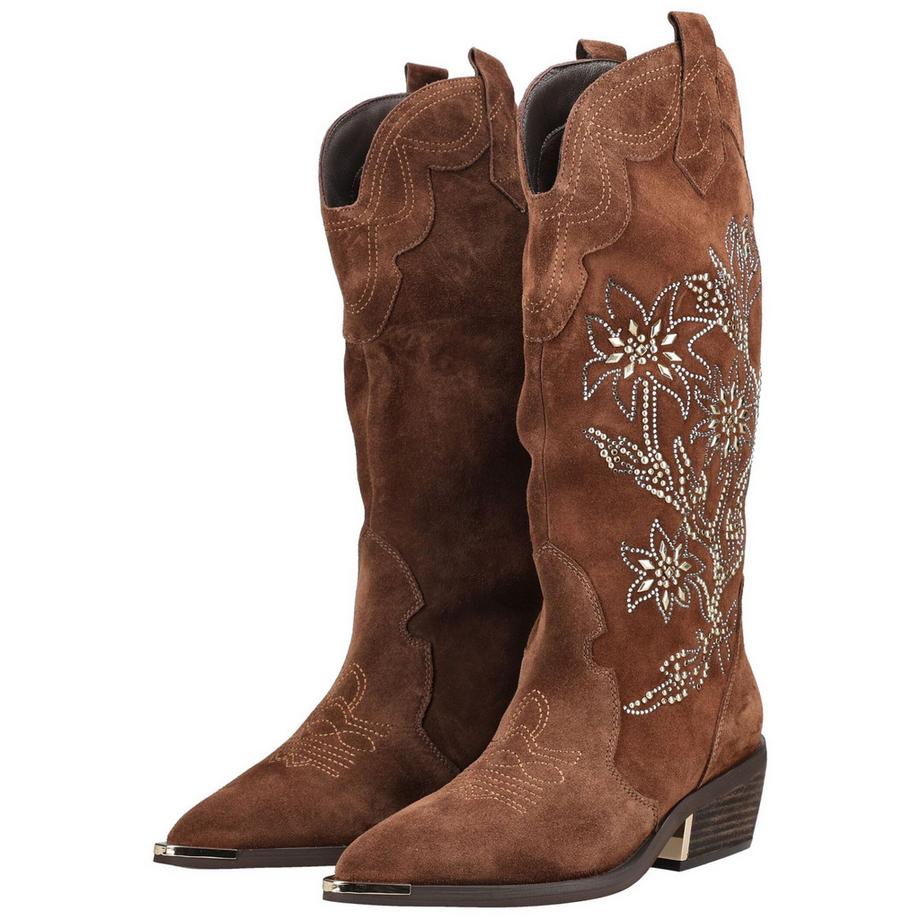 Alma En Pena Bottines Western avec surpiqûres décoratives  