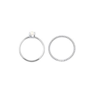 Elli  Ring Ring Set Perle Twisted 925 Silber 