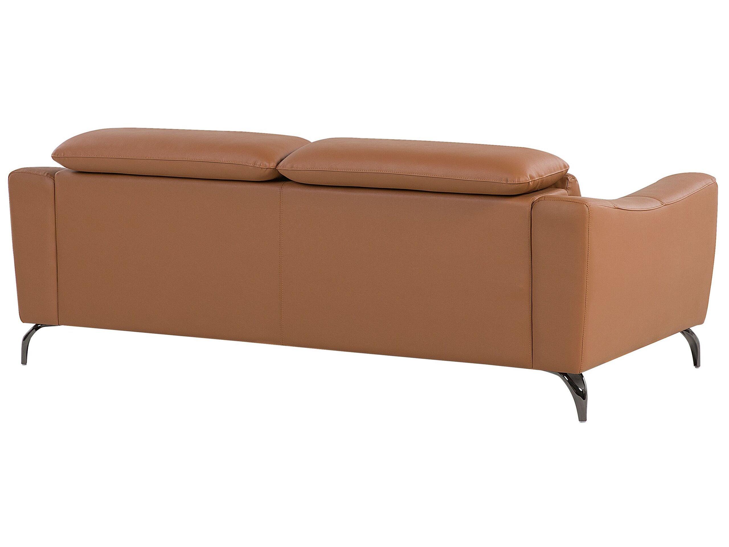 Beliani 3 Sitzer Sofa aus Echtleder Retro NARWIK  