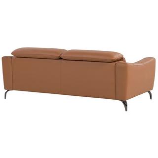 Beliani 3 Sitzer Sofa aus Echtleder Retro NARWIK  