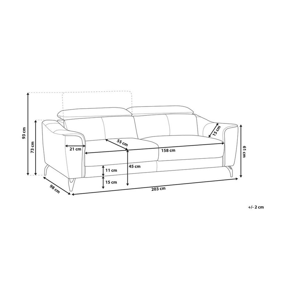 Beliani Canapé 3 places en Cuir Rétro NARWIK  