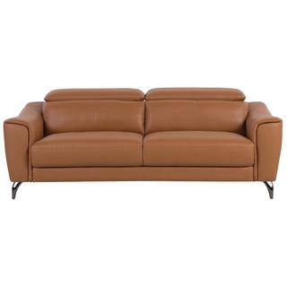 Beliani 3 Sitzer Sofa aus Echtleder Retro NARWIK  